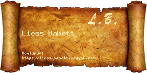 Liess Babett névjegykártya